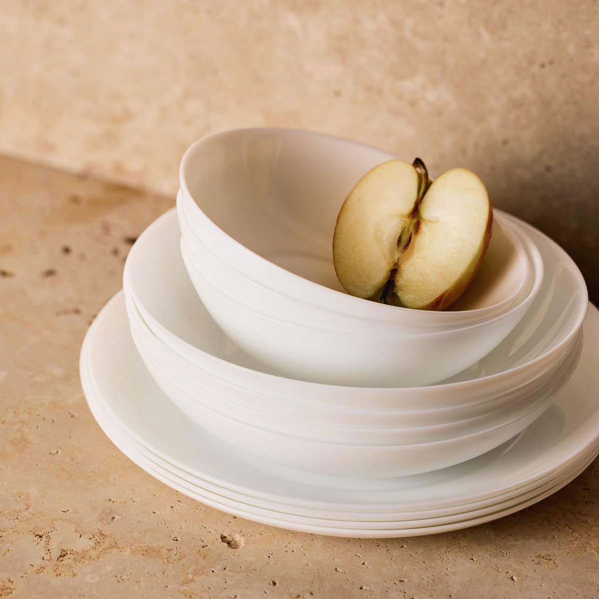 4 assiettes creuses blanches 20 cm Apy - Luminarc