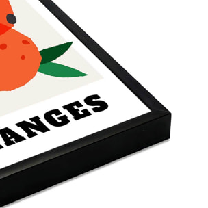 Affiche encadrée oranges Californie Affiche + cadre en métal - Noir