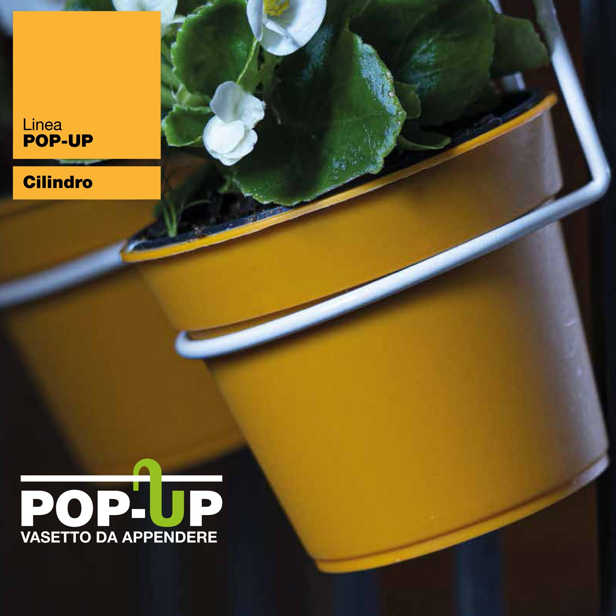 6 macetas cilíndricas ø 10 cm con ganchos, de polipropileno