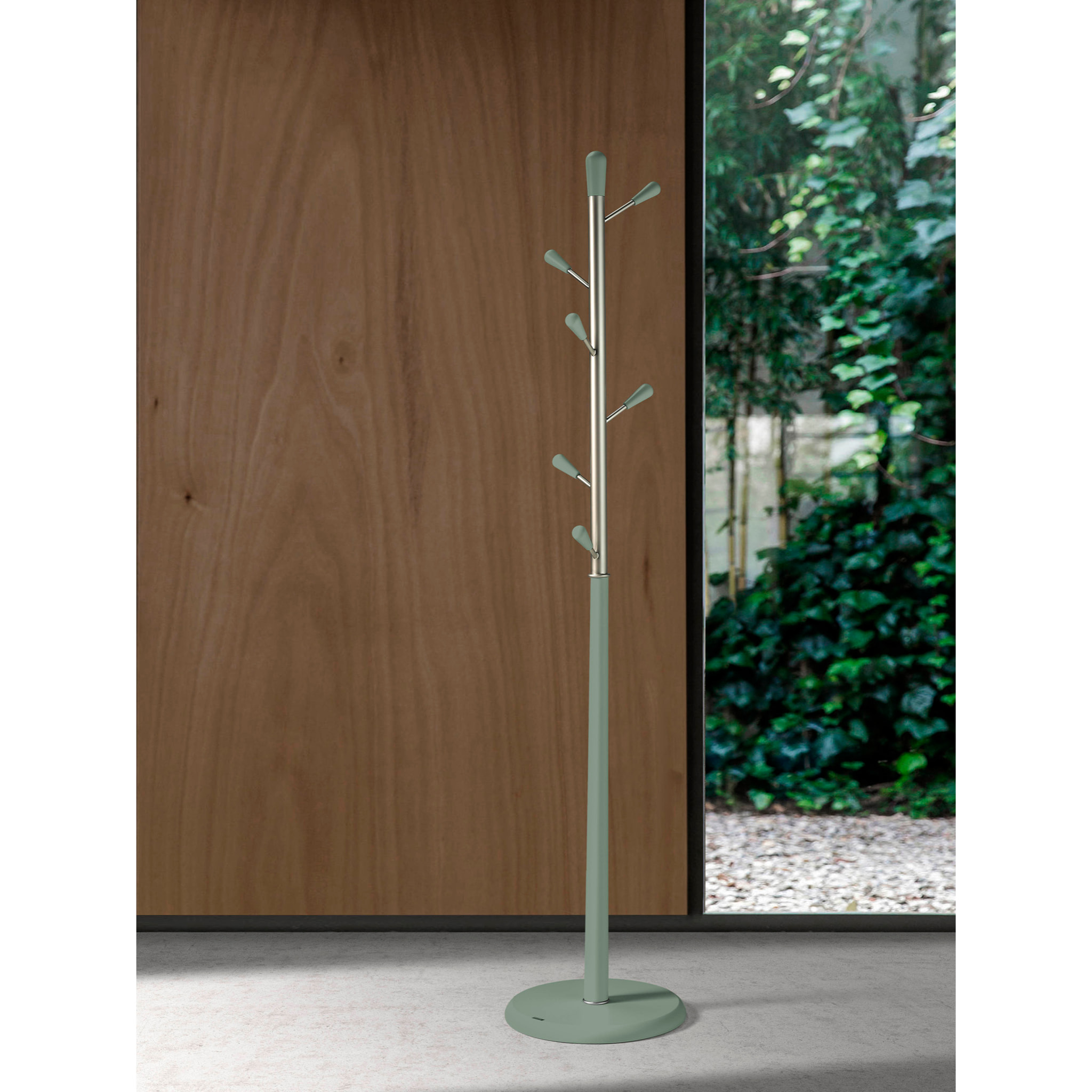 Perchero Ellie madera haya verde 190x37x37 cm