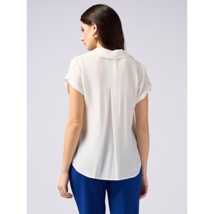 Oltre - Camisa de viscosa - Blanco