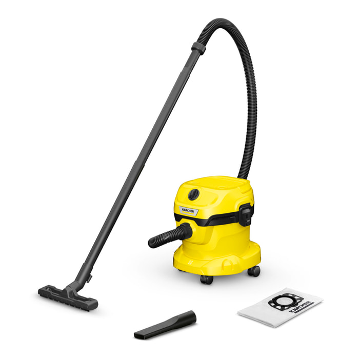 Aspirateur eau et poussière Karcher WD 2 Plus V-12/4/18 - Puissance 1000W- Capacité 12L- Cuve plastique- Flexible 4m