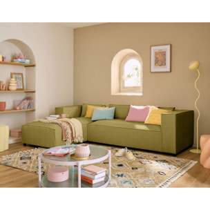 Stella - canapé d'angle gauche - 4 places - en tissu texturé - Jaune
