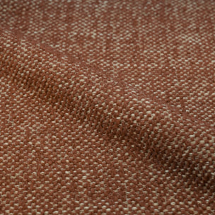 Lot de 2 chaises en tissu texturé brun canelle, pieds en métal - Aura