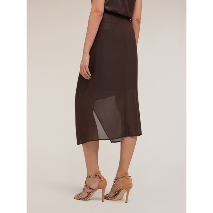 Motivi - Gonna pareo in georgette shiny - Marrone