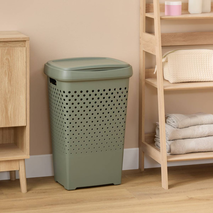 Coffre à linge Tila 70L H.65cm vert laurier