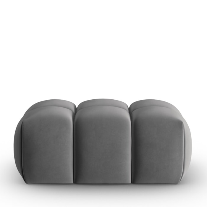 Pouf "Lorella" en velours ciment