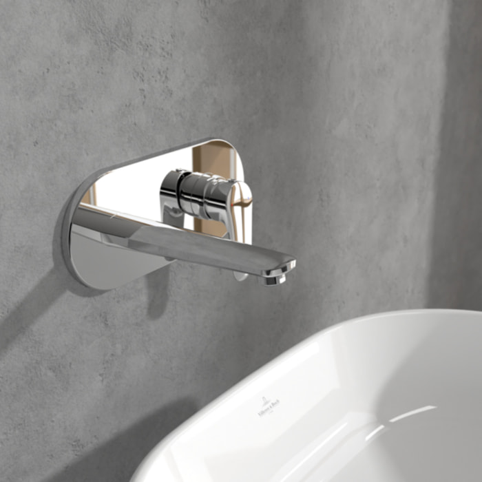 Mitigeur lavabo mural O.novo Start avec vidage Push Open chrome