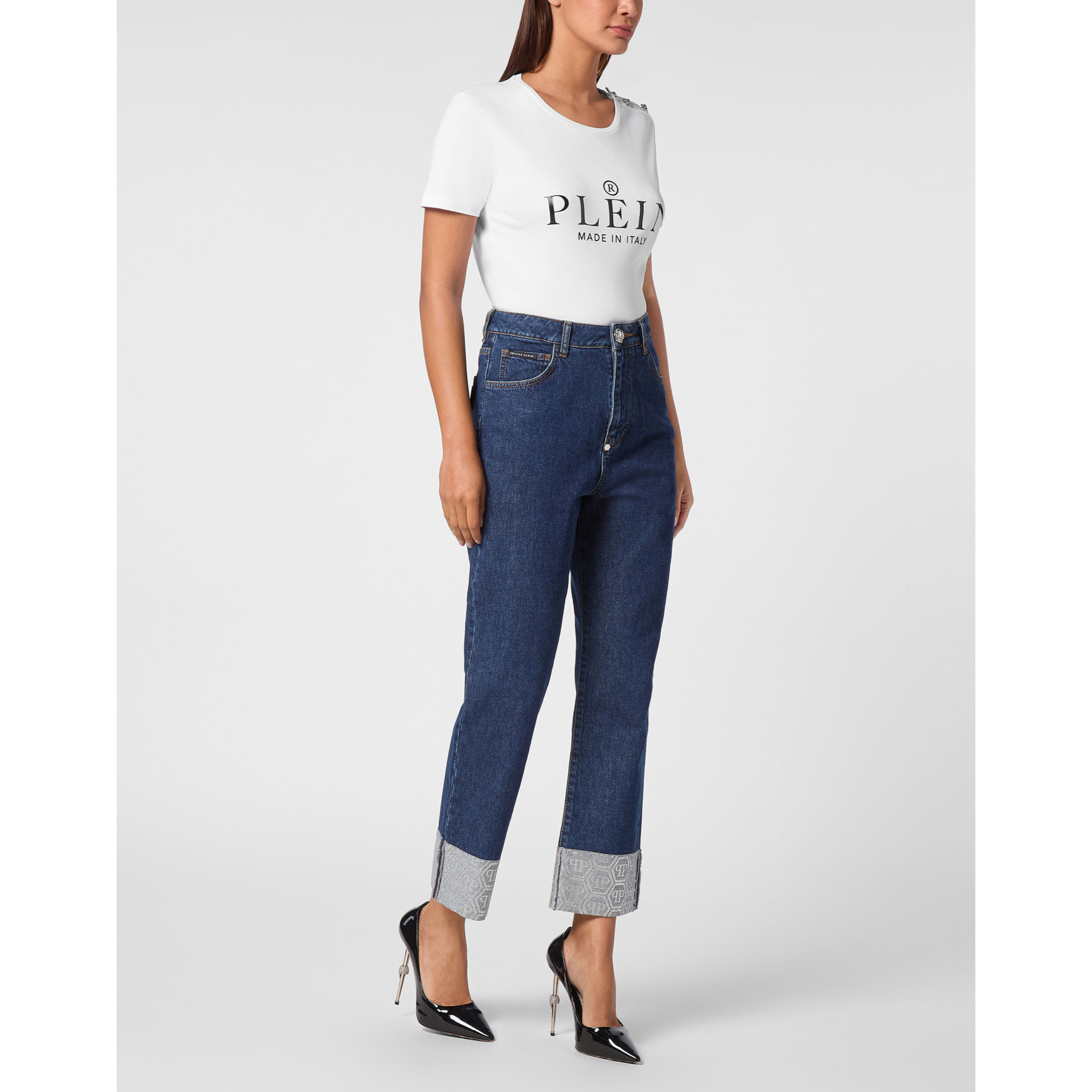 PHILIPP PLEIN Denim Trousers Loose Fit MONOGRAM