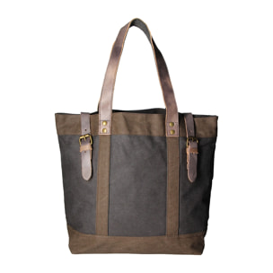 Borsa a mano unisex Maura in Canvas e pelle Borsa Fashion 38x37x16 cm