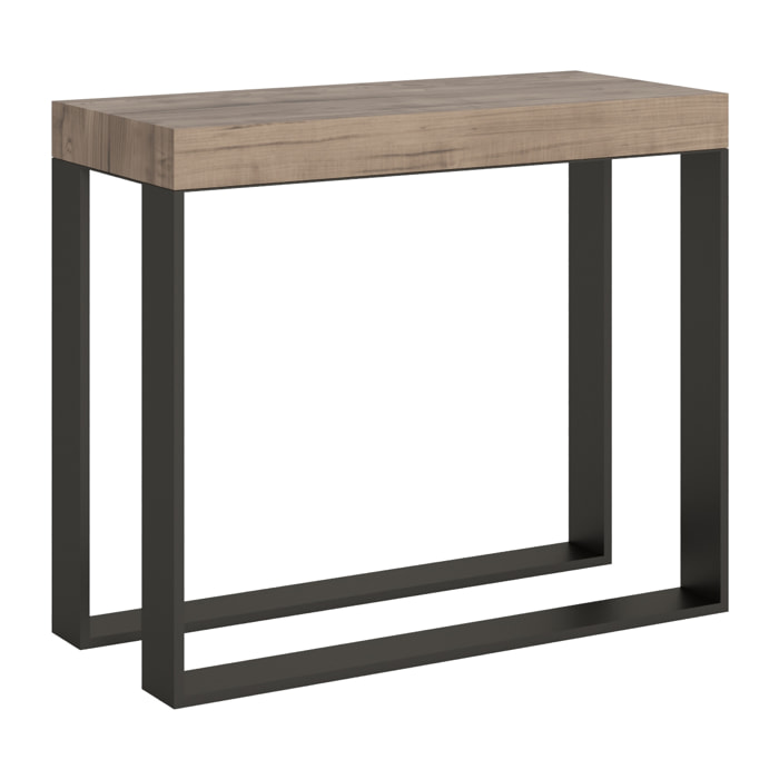 Console extensible 90x40/300 cm Elettra Premium Chêne Nature cadre Anthracite