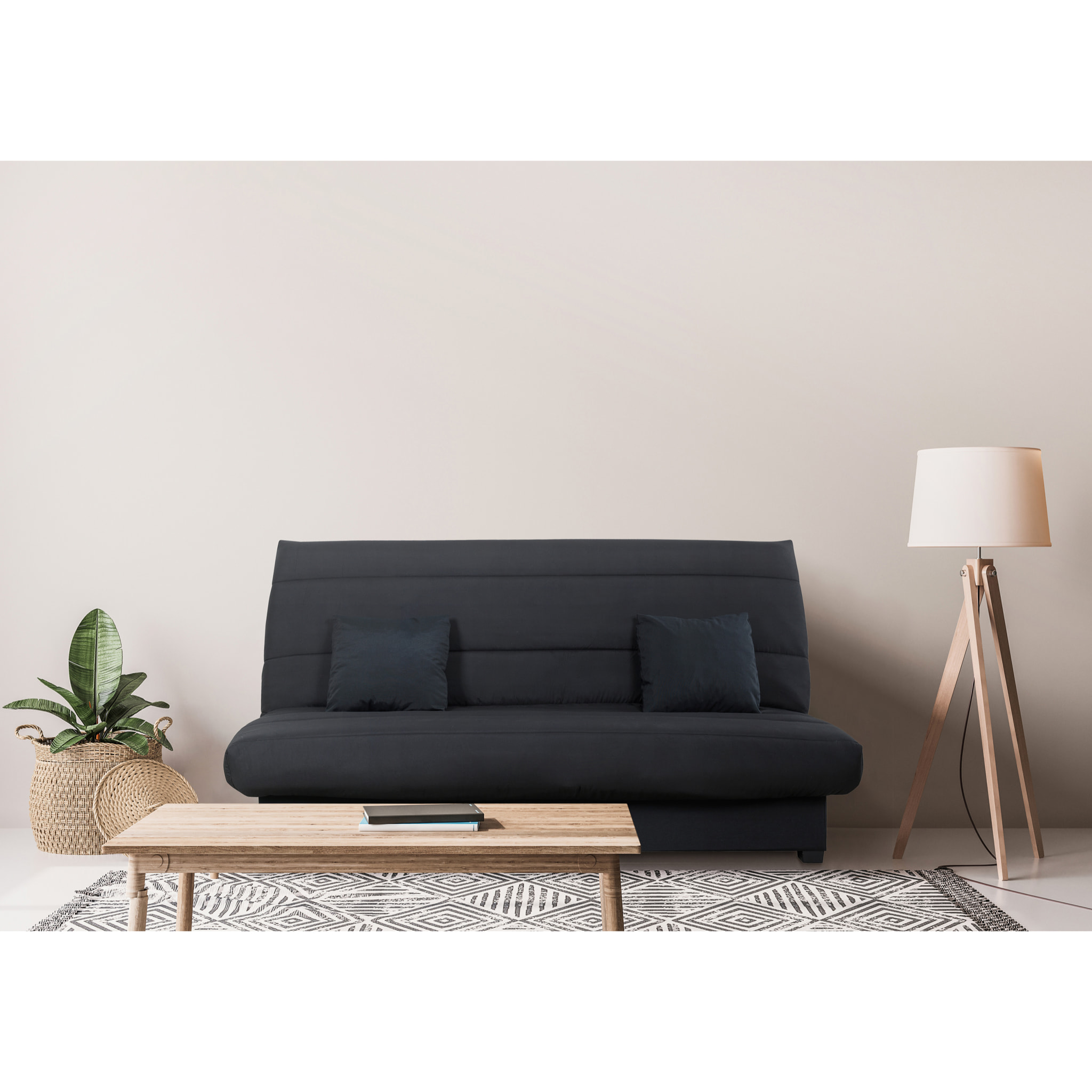 Banquette Clic clac SALMA 130 x 190, pearl noir