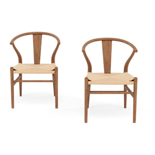 Bergen - lot de 2 chaises - bois d'hêtre - Bois