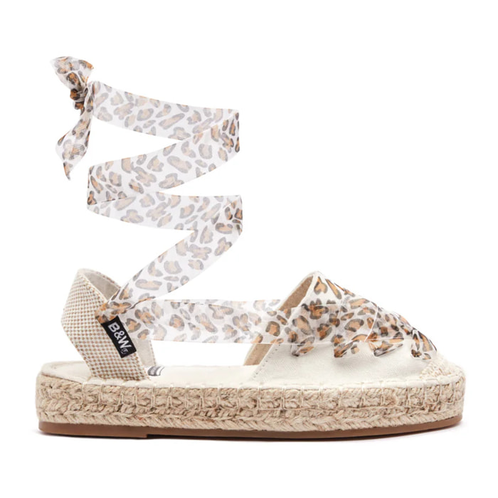 B&W Break&Walk - Sandali estivi in juta con zeppa per donna e bambina