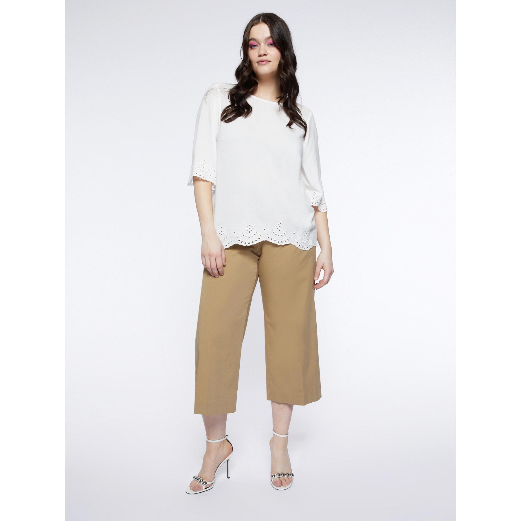 Fiorella Rubino - Pantalones de pierna ancha recortada - Beige