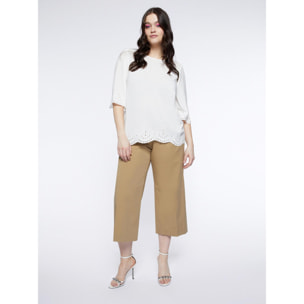 Fiorella Rubino - Pantalones de pierna ancha recortada - Beige