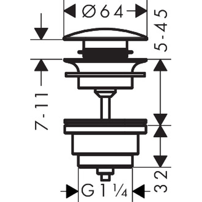 Bonde Lavabo laiton Clic-Clac, Bronze brossé