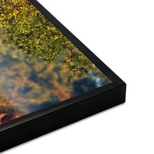 Affiche encadrée cerf en forêt automnale Affiche + cadre en métal - Noir