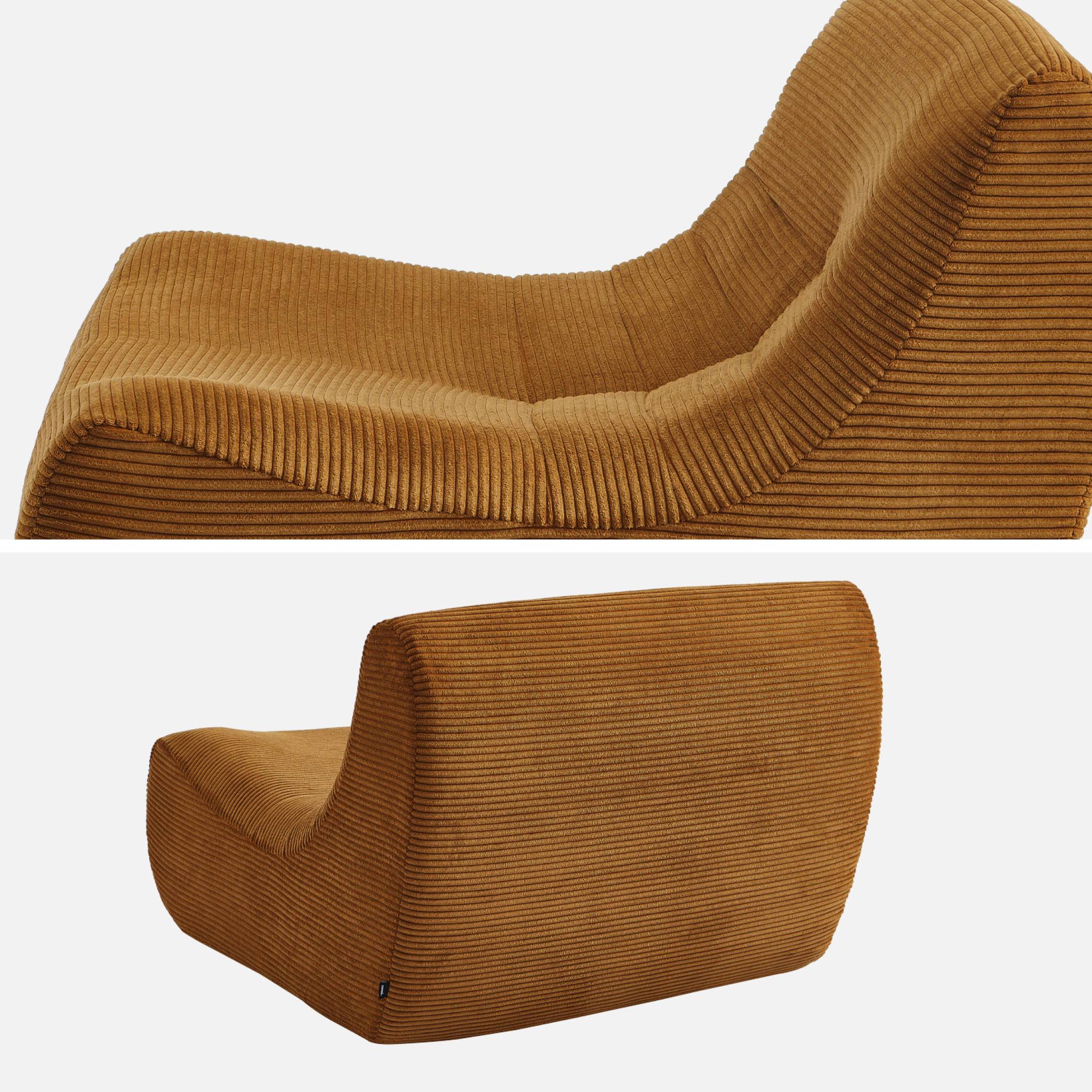 Chauffeuse velours côtelé 3 places moutarde L 91 x P 105 x H 72 cm - SOKOL