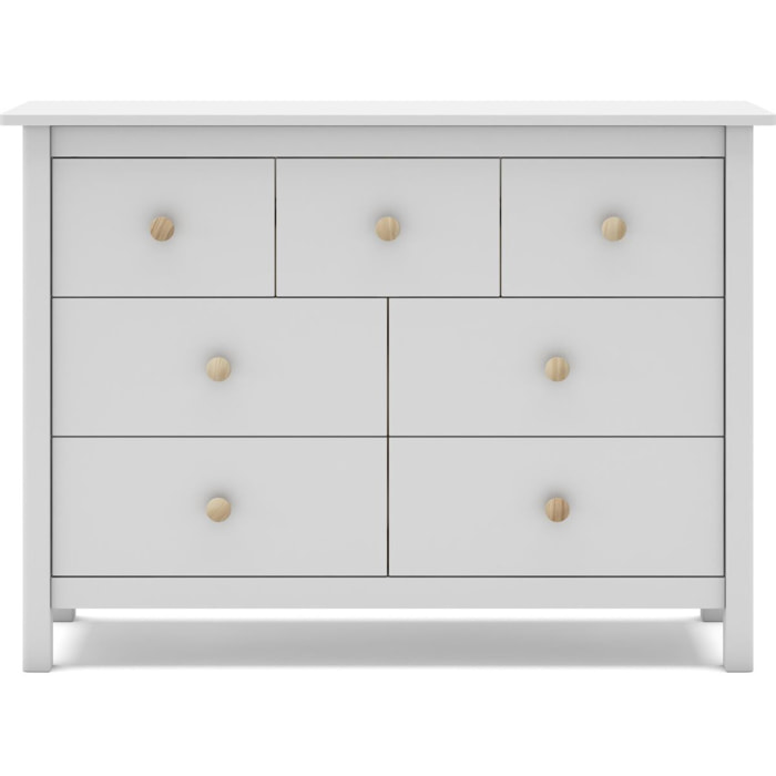 Commode enfant 7 tiroirs en bois massif - MELVIN