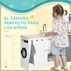 Cocina de Juguete de Madera para Niños de +3 Años con Luz Sonidos 78,5x29x81 cm