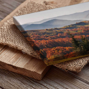 Tableau panoramique vallées d'automne et collines colorées Toile imprimée