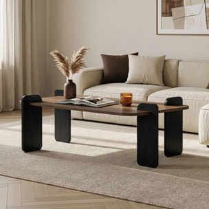 Table basse rectangulaire effet noyer 120cm JAVA