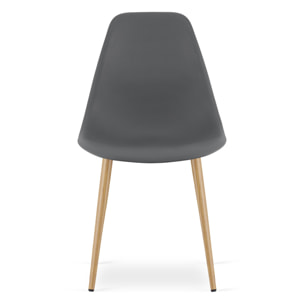 Set di 2 sedie WAT scandinave grigio scuro e legno
