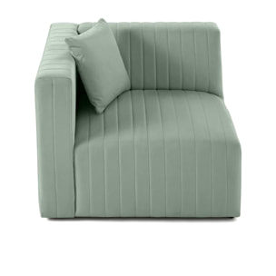 Nova - module d'assise gauche - en velours - Bleu