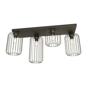 Lampada a sospensione Barn in acciaio nero opaco