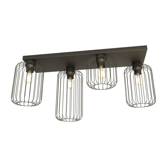 Lampada a sospensione Barn in acciaio nero opaco