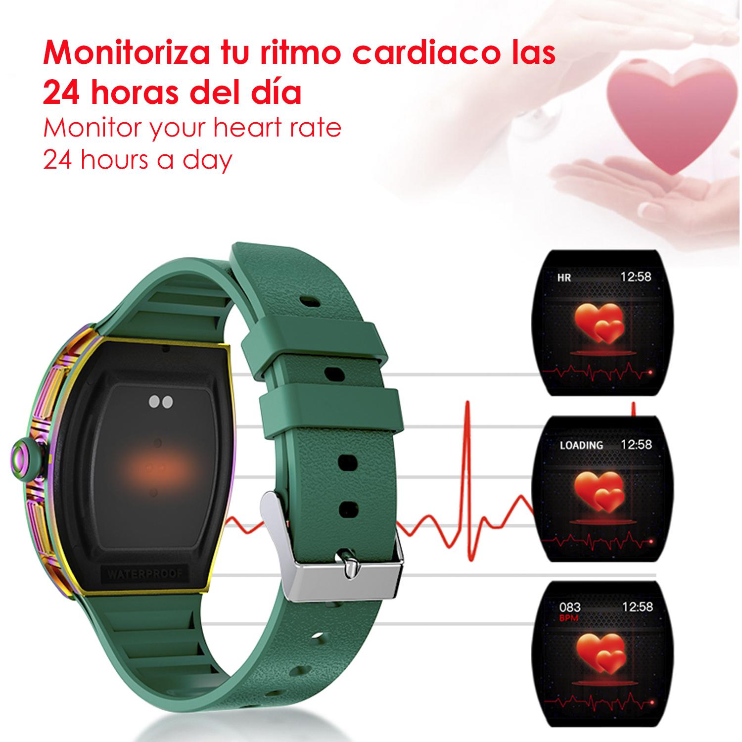 Smartwatch M7, soprattutto per polsi sottili, con pressione sanguigna, ossigeno nel sangue e cardiofrequenzimetro; 8 modalità multisport. Notifiche dell'app.