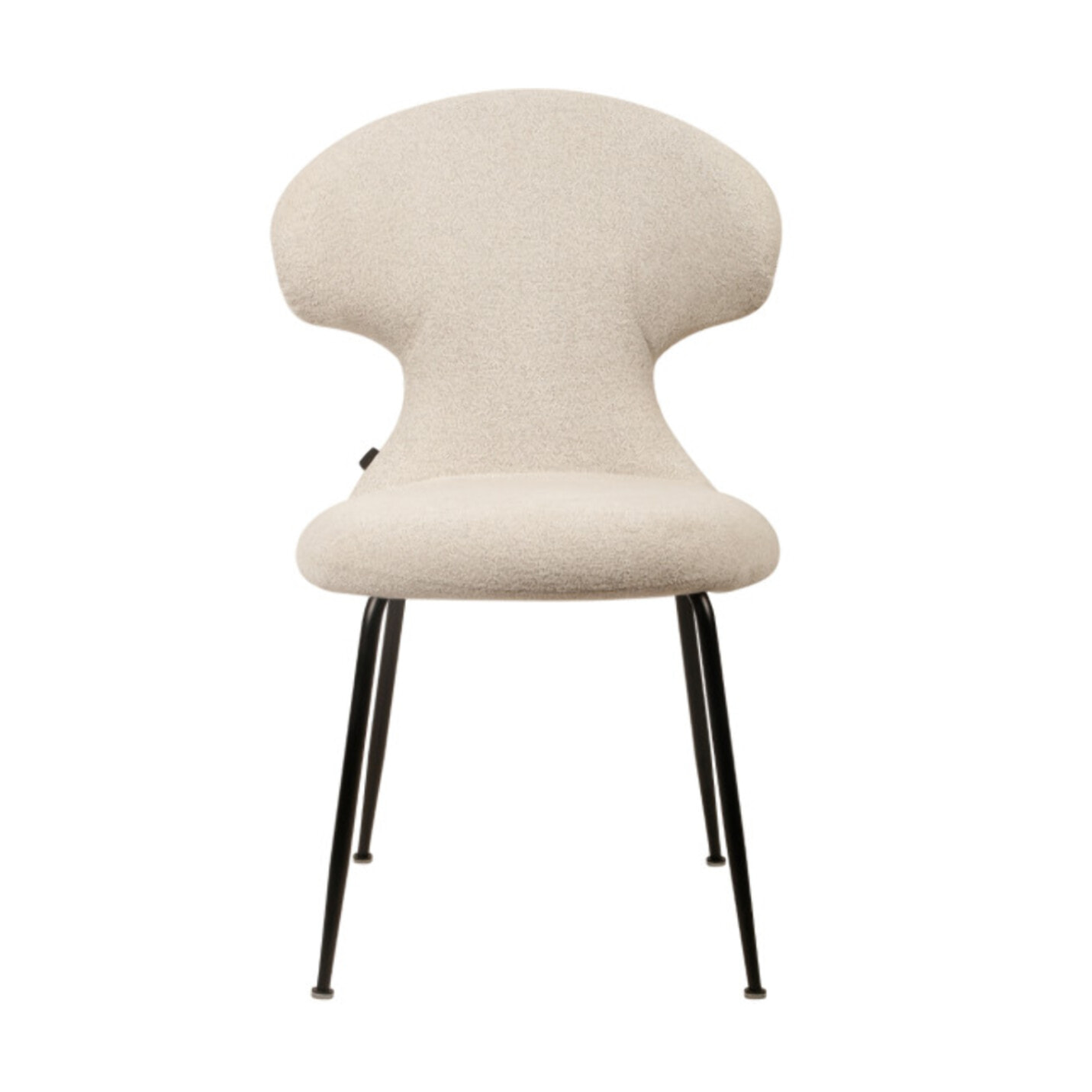 Chaise en tissu doux avec piètement en métal noir - SILVIO