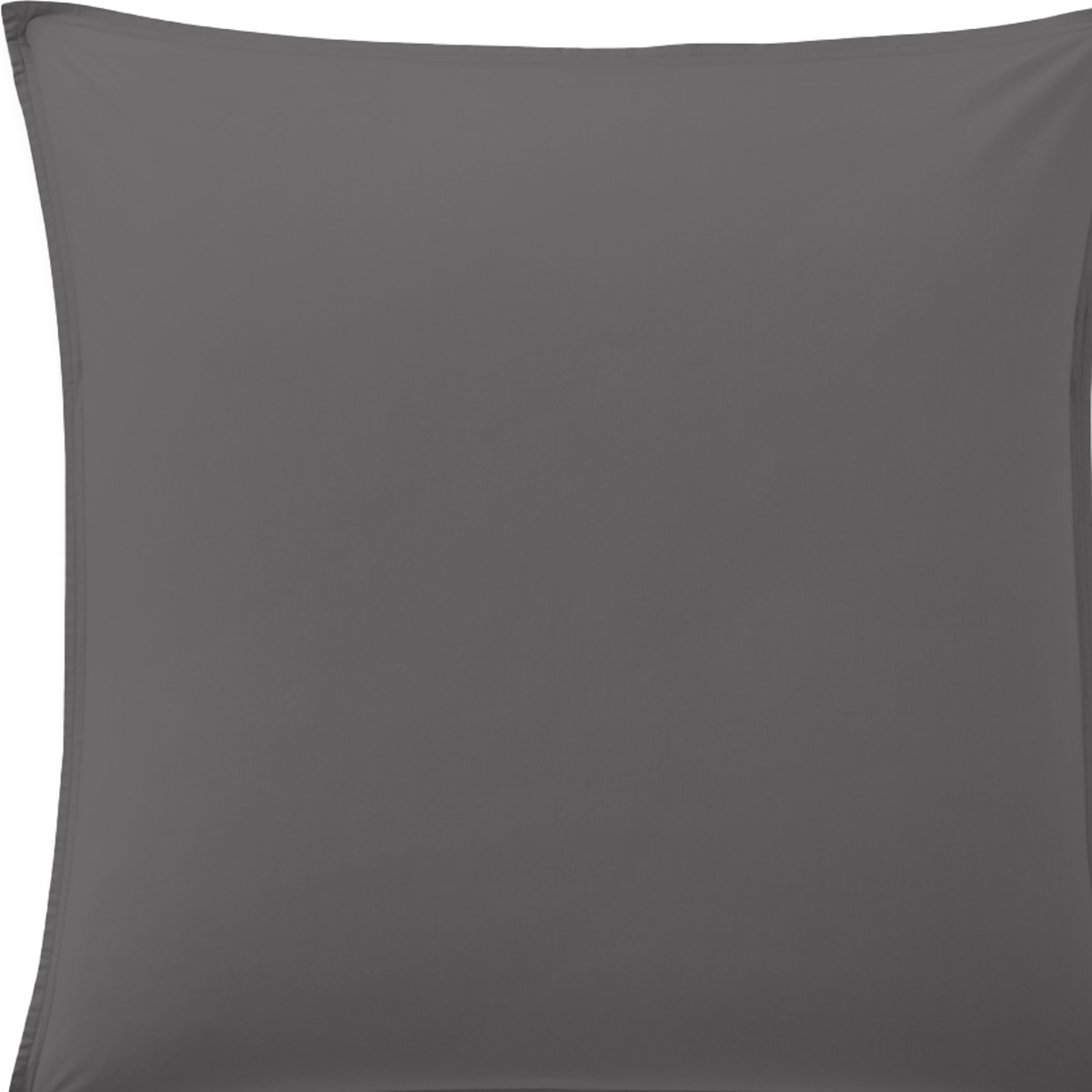 Paire de Taies d'oreiller percale de coton gris anthracite
