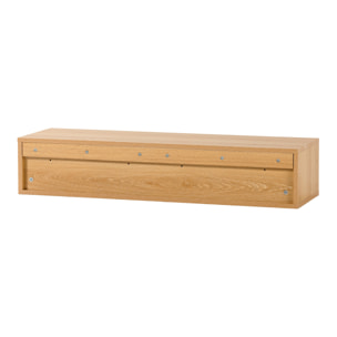 Mesa consola suspendida Auri 2 cajones efecto Roble