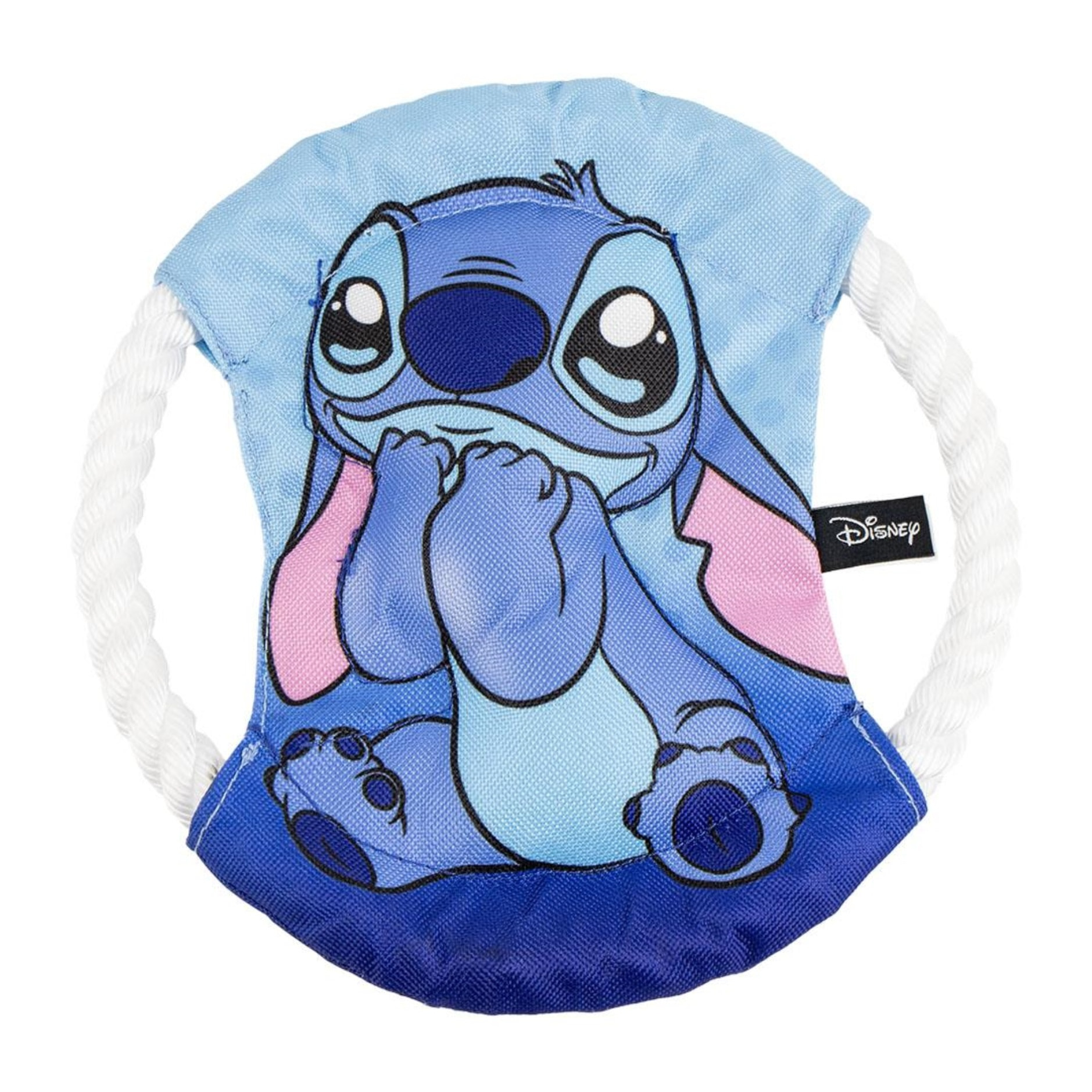 Frisbee para perros con cuerda diseño stitch