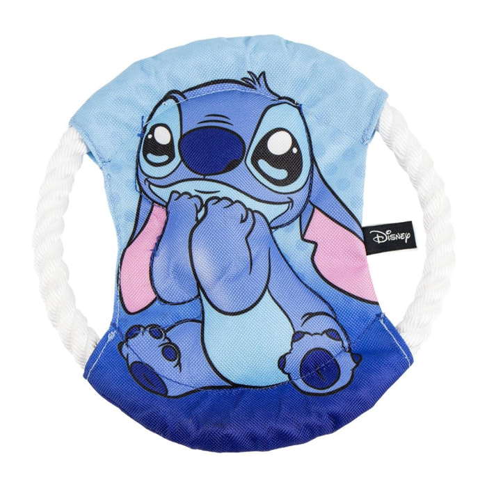 Frisbee para perros con cuerda diseño stitch