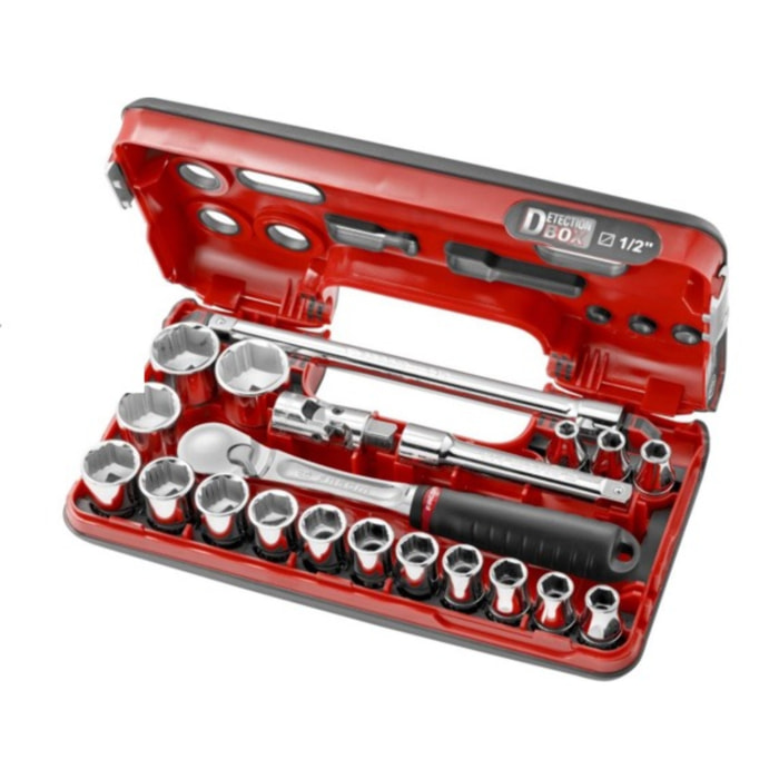 Jeu DBOX de douilles 1/2'' 6 pans métriques OGV-GRIP - FACOM - SL.DBOX1GRPPB