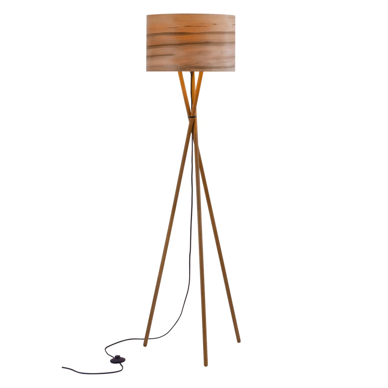 Lampadaire en bois d'hêtre et feuille de bois - Kyoto