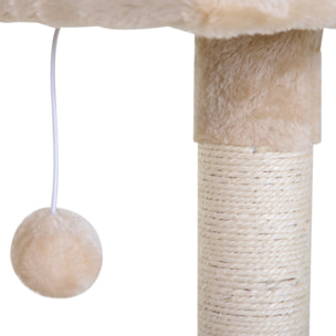 árbol Rascador para Gatos de Sisal Natural 50x36x70cm Beige