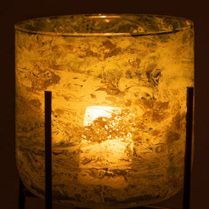 J-Line photophore Debout - verre/acier marbre - vert - large