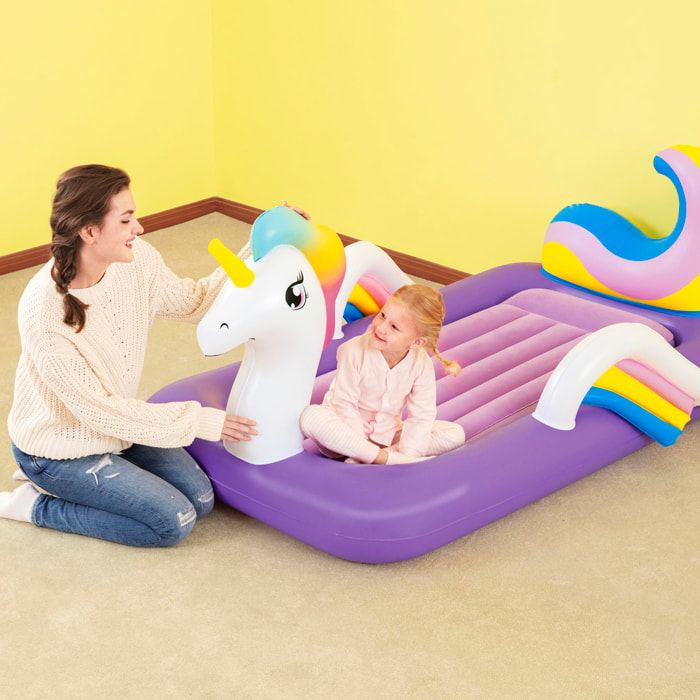 UP, IN & OVER. LETTO GONFIABILE BAMBINI UNICORNO 196 X 104 X 84 CM