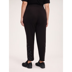 Fiorella Rubino - Jogger con stampa macula in rilievo - Nero