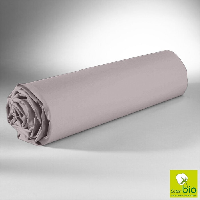 Drap Housse 100%coton Bio 57fils/cm2 Beige