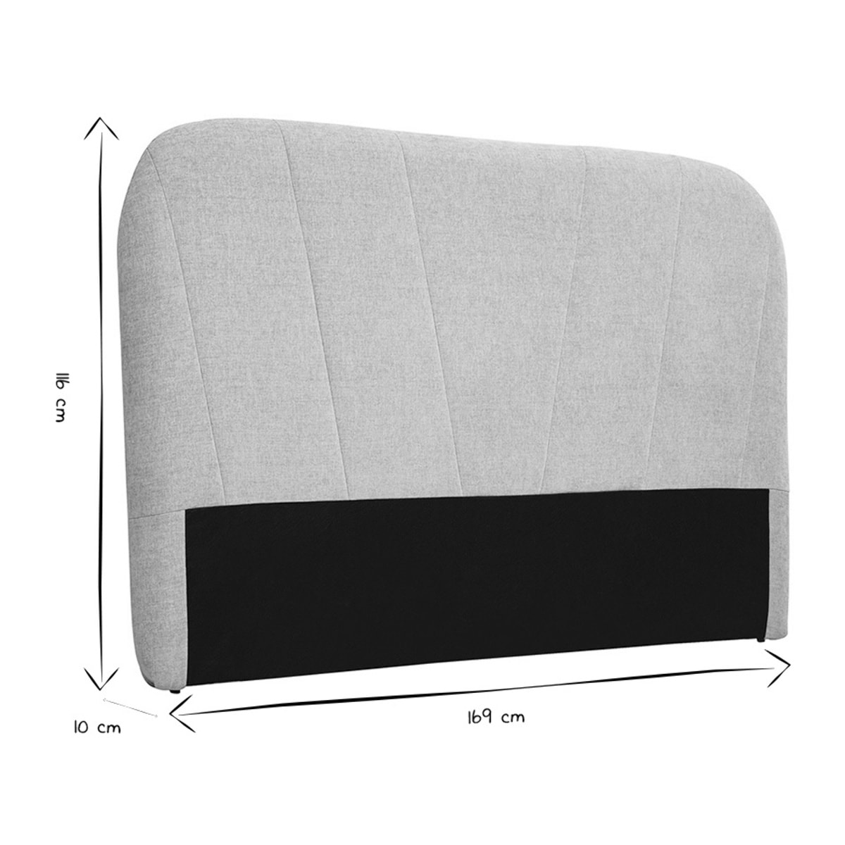 Tête de lit en tissu effet velours texturé beige L169 cm ALANIS
