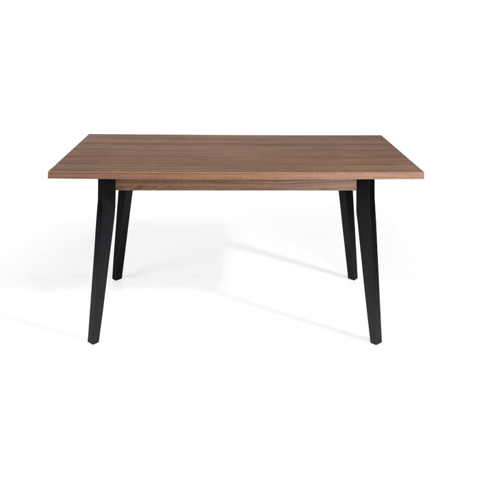 Mesa de comedor fija DOVER - nogal canaleto, negro - 160x90x75cm