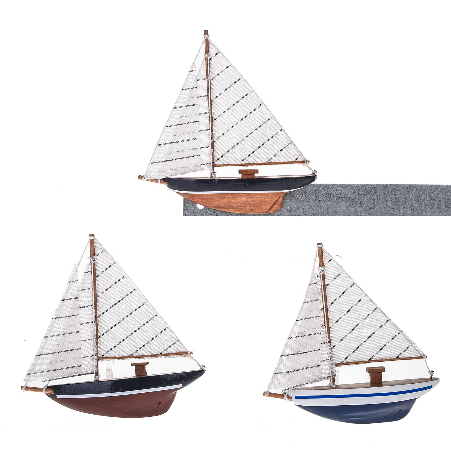 Magnete Barca A Vela. Altezza 12 Cm - Pezzi 6 - 4X8X2cm - Colore: Incolore - Bianchi Dino - Marina, Decori Tema Marino