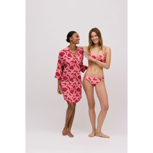 Abito chemisier corto stampato a maniche lunghe