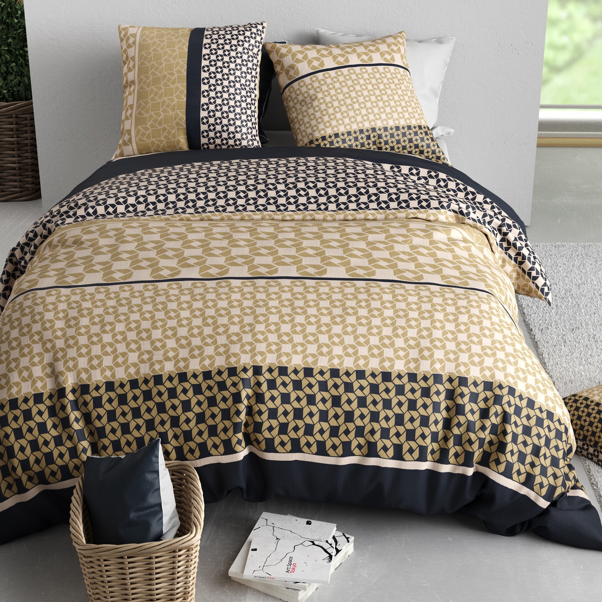 Parure housse de couette coton multicolore