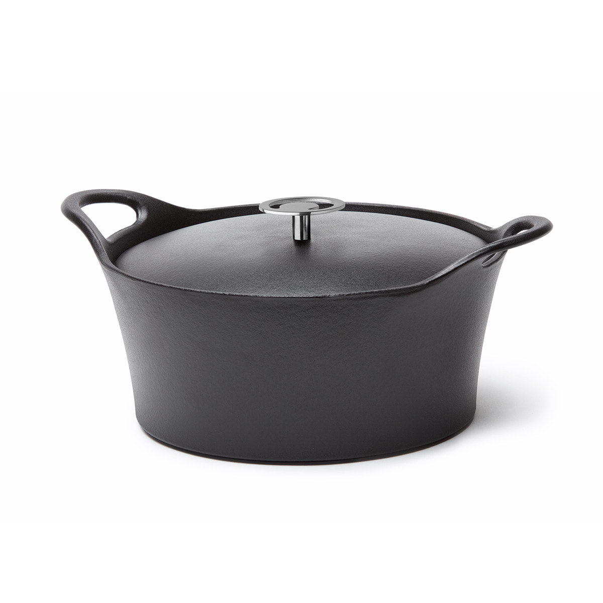 Volcan - Cocotte redonda 20 cm de fundición de hierro negro con tapa